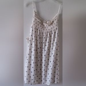 OLD NAVY WHITE AND BLUE FLORAL SPAGHETTI STRAP TOP